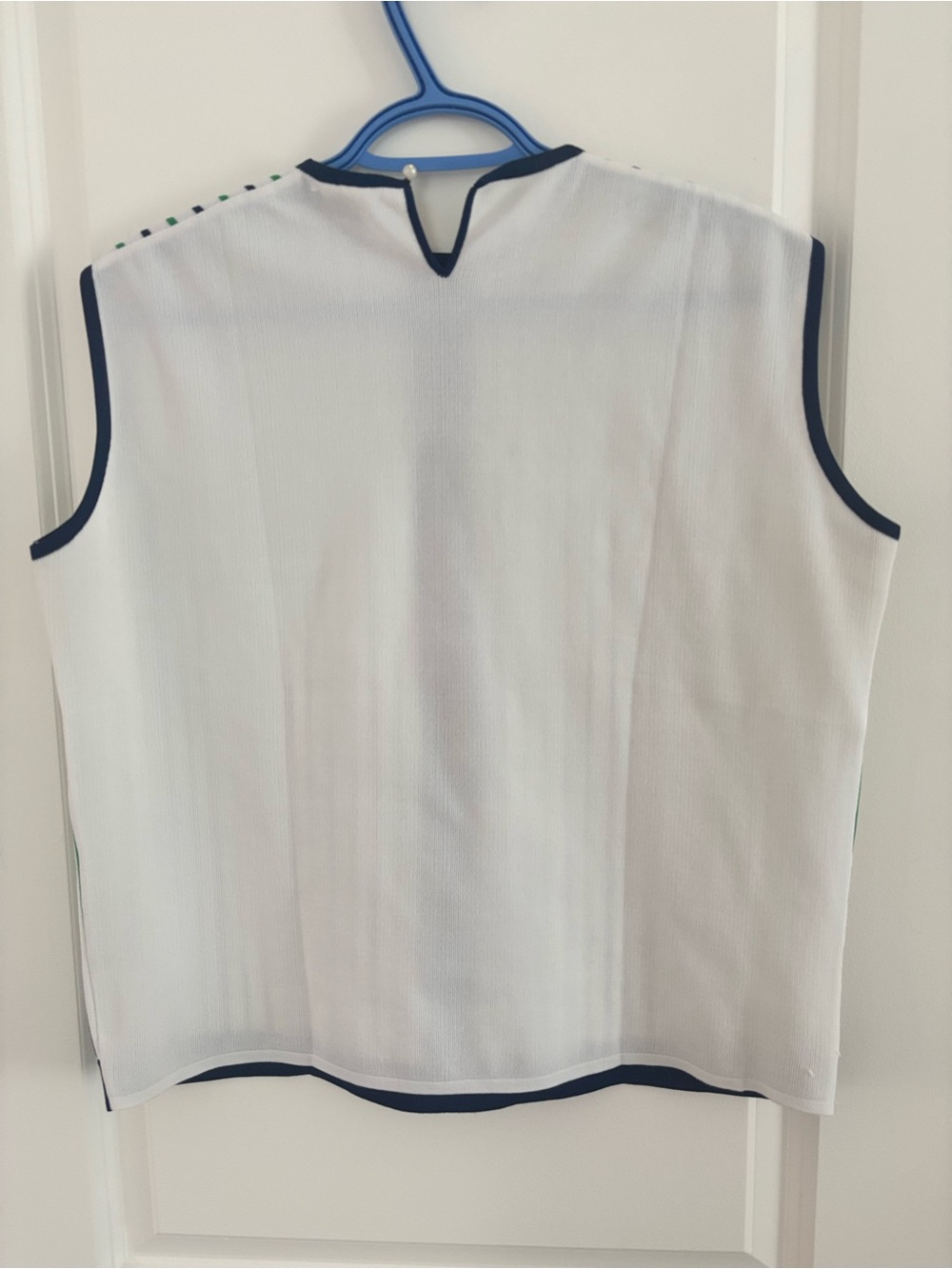 1970s vintage diolen striped sleeveless blouse - Picture 2 of 10